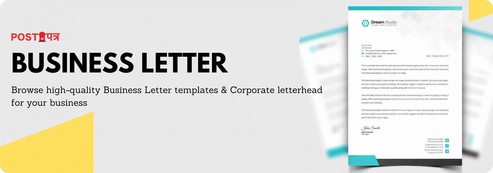 Banner - Business Letterhead and letter - PostPatra.com